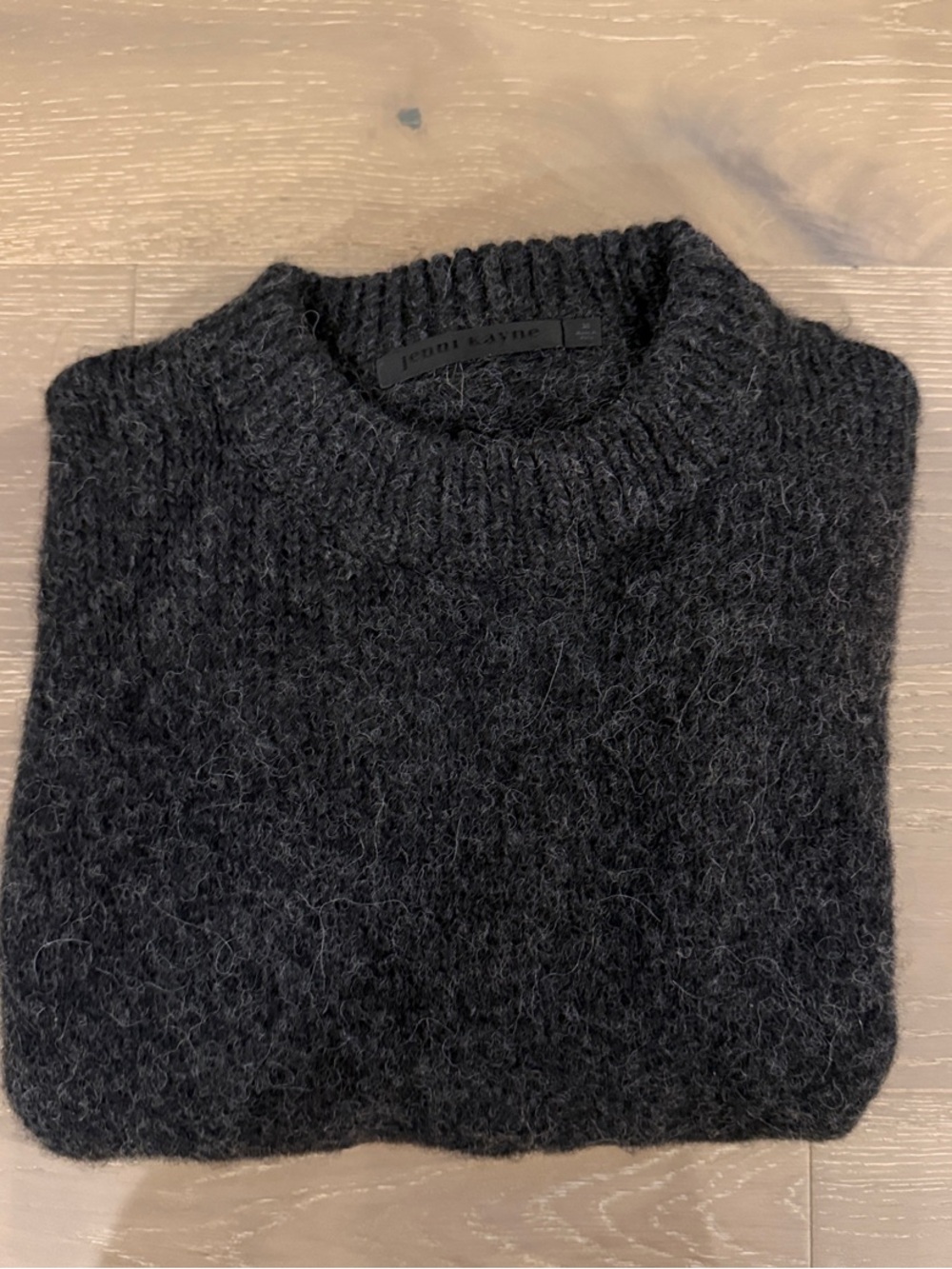 Jenni Kayne Alpaca Cocoon Crew Neck Pullover - Charcoal - Medium M - Picture 4 of 4